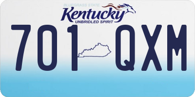 KY license plate 701QXM