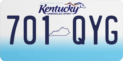 KY license plate 701QYG