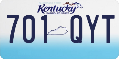 KY license plate 701QYT