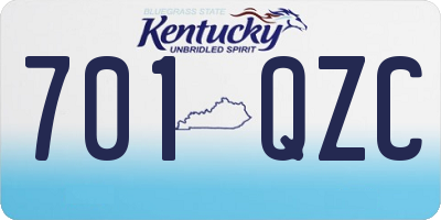 KY license plate 701QZC
