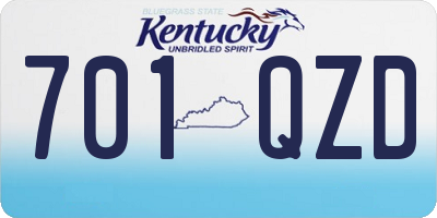 KY license plate 701QZD