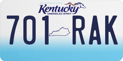 KY license plate 701RAK