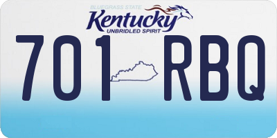 KY license plate 701RBQ