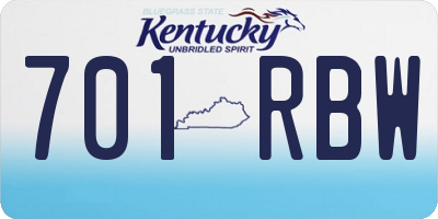 KY license plate 701RBW