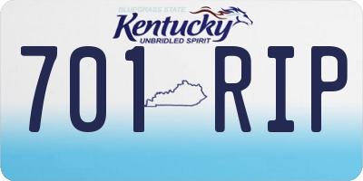 KY license plate 701RIP
