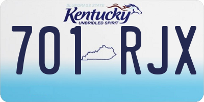 KY license plate 701RJX