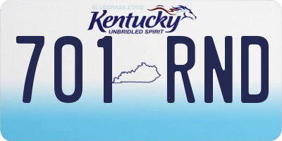 KY license plate 701RND