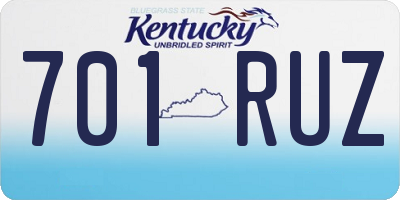 KY license plate 701RUZ