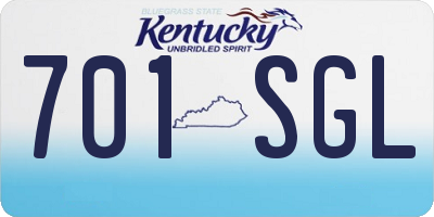 KY license plate 701SGL