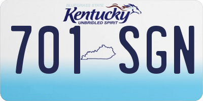 KY license plate 701SGN