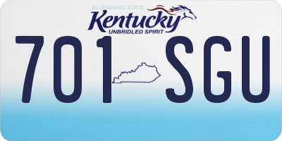 KY license plate 701SGU