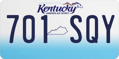 KY license plate 701SQY
