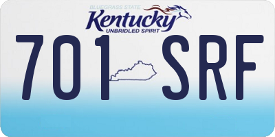 KY license plate 701SRF