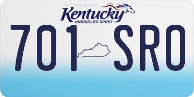 KY license plate 701SRO