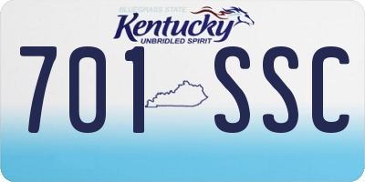 KY license plate 701SSC