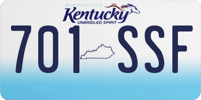 KY license plate 701SSF