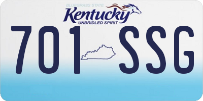 KY license plate 701SSG