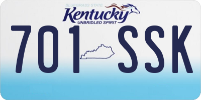 KY license plate 701SSK