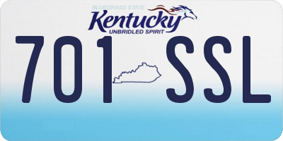 KY license plate 701SSL