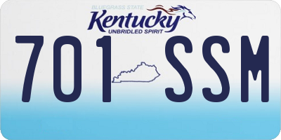 KY license plate 701SSM
