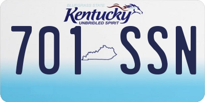 KY license plate 701SSN