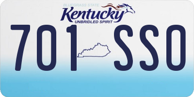 KY license plate 701SSO