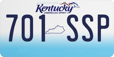 KY license plate 701SSP