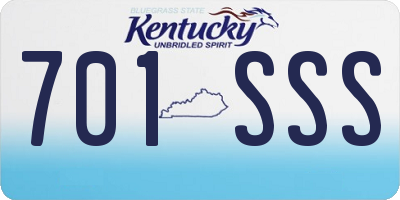 KY license plate 701SSS