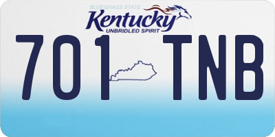 KY license plate 701TNB