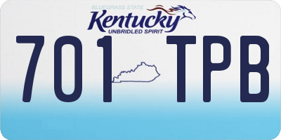 KY license plate 701TPB