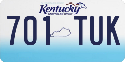 KY license plate 701TUK