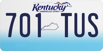KY license plate 701TUS