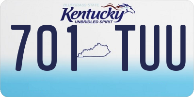 KY license plate 701TUU