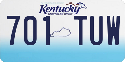 KY license plate 701TUW
