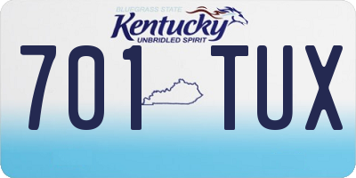 KY license plate 701TUX