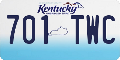 KY license plate 701TWC