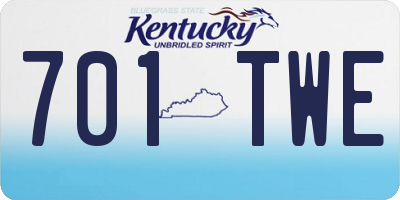 KY license plate 701TWE