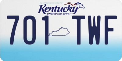 KY license plate 701TWF