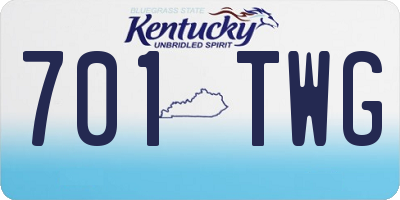 KY license plate 701TWG