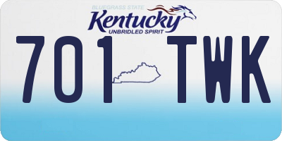 KY license plate 701TWK