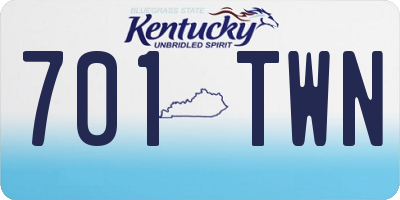 KY license plate 701TWN