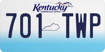 KY license plate 701TWP