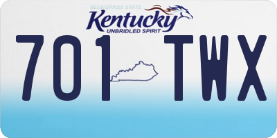 KY license plate 701TWX