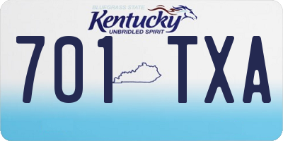 KY license plate 701TXA