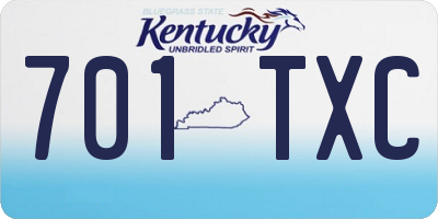 KY license plate 701TXC