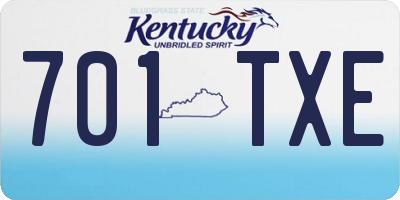 KY license plate 701TXE