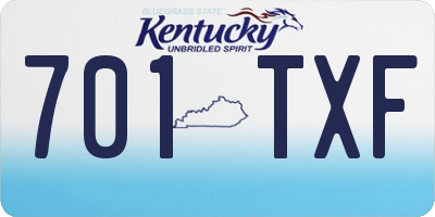 KY license plate 701TXF