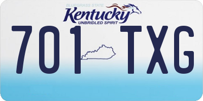 KY license plate 701TXG