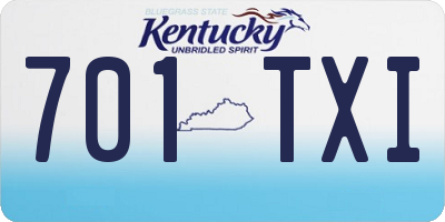 KY license plate 701TXI