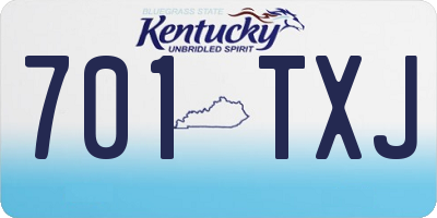 KY license plate 701TXJ